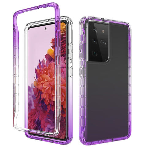 Shockproof  High Transparency Two-color Gradual Change PC+TPU Candy Colors Protective Case, For Samsung Galaxy S21+ 5G, For Samsung Galaxy S21 Ultra 5G