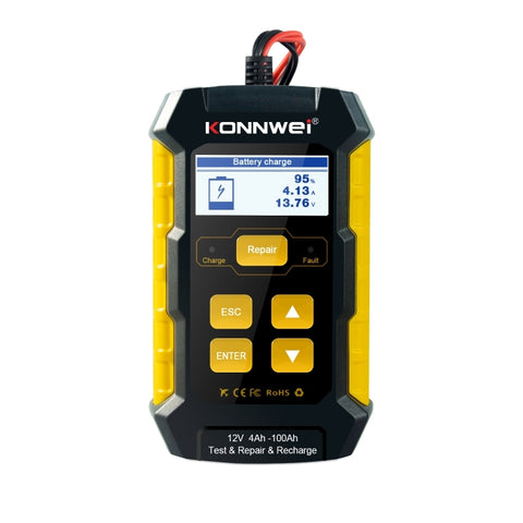 KONNWEI KW510 3 in 1 Car Battery Tester / Charger / Repairer, Support 8 Languages, KW510(EU Plug), KW510(US Plug)
