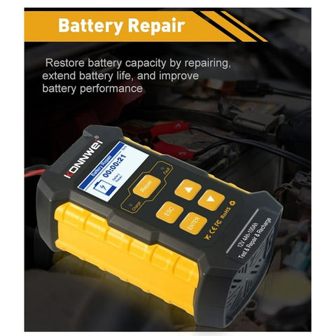 KONNWEI KW510 3 in 1 Car Battery Tester / Charger / Repairer, Support 8 Languages, KW510(EU Plug), KW510(US Plug)