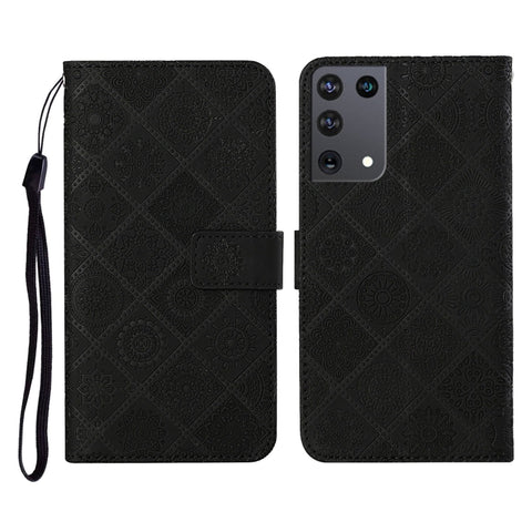 Ethnic Style Embossed Pattern Horizontal Flip Leather Case with Holder & Card Slots & Wallet & Lanyard, For Samsung Galaxy S21Ultra 5G, For Samsung Galaxy A02s (US Version)