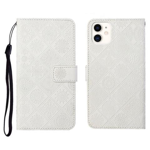 Ethnic Style Embossed Pattern Horizontal Flip Leather Case with Holder & Card Slots & Wallet & Lanyard, For iPhone 12, For iPhone 12 Mini, For iPhone 12 Pro Max, For iPhone SE 2022 / SE 2020 / 8 / 7, For iPhone XR, For iPhone XS Max