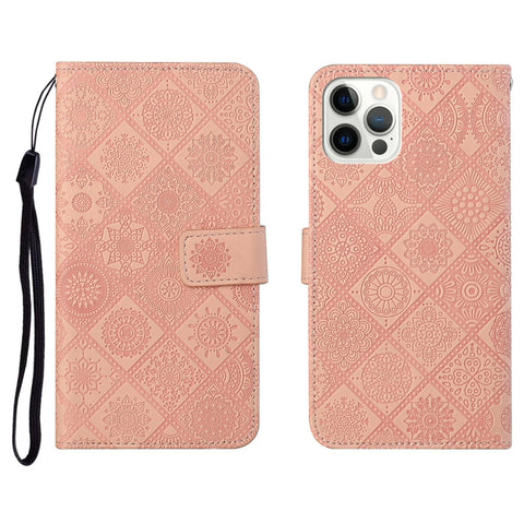 Ethnic Style Embossed Pattern Horizontal Flip Leather Case with Holder & Card Slots & Wallet & Lanyard, For iPhone 12, For iPhone 12 Mini, For iPhone 12 Pro Max, For iPhone SE 2022 / SE 2020 / 8 / 7, For iPhone XR, For iPhone XS Max