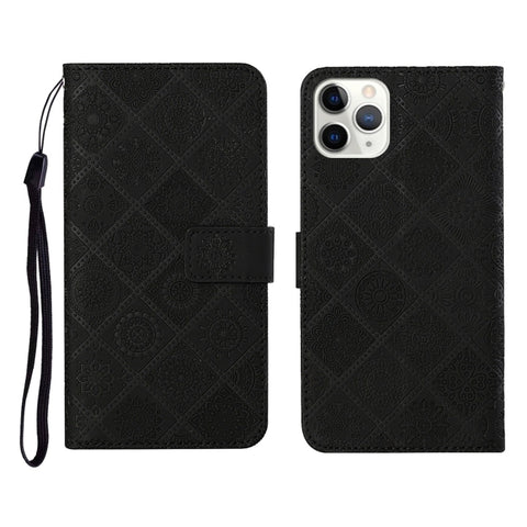 Ethnic Style Embossed Pattern Horizontal Flip Leather Case with Holder & Card Slots & Wallet & Lanyard, For iPhone 12, For iPhone 12 Mini, For iPhone 12 Pro Max, For iPhone SE 2022 / SE 2020 / 8 / 7, For iPhone XR, For iPhone XS Max