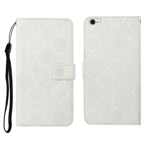 Ethnic Style Embossed Pattern Horizontal Flip Leather Case with Holder & Card Slots & Wallet & Lanyard, For iPhone 12, For iPhone 12 Mini, For iPhone 12 Pro Max, For iPhone SE 2022 / SE 2020 / 8 / 7, For iPhone XR, For iPhone XS Max