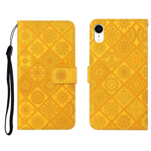 Ethnic Style Embossed Pattern Horizontal Flip Leather Case with Holder & Card Slots & Wallet & Lanyard, For iPhone 12, For iPhone 12 Mini, For iPhone 12 Pro Max, For iPhone SE 2022 / SE 2020 / 8 / 7, For iPhone XR, For iPhone XS Max