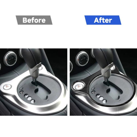 Car Carbon Fiber Whole Gear Position Console Panel Decorative Sticker for Nissan 370Z Z34 2009-, Left and Right Drive Universal, Whole Gear Position Console Panel