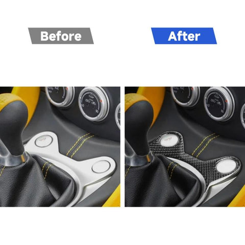 Car Carbon Fiber Half Gear Position Console Panel Decorative Sticker for Nissan 370Z Z34 2009-, Left and Right Drive Universal, Half Gear Position Console Panel