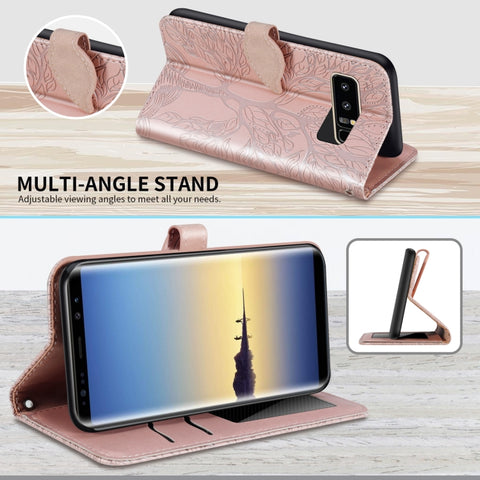 Life of Tree Embossing Pattern Horizontal Flip Leather Case with Holder & Card Slot & Wallet & Photo Frame & Lanyard, For Samsung Galaxy Note8, For Samsung Galaxy Note9, For Samsung Galaxy Note10, For Samsung Galaxy Note10+, For Samsung Galaxy Note20  ...