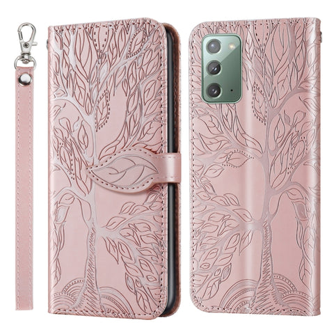 Life of Tree Embossing Pattern Horizontal Flip Leather Case with Holder & Card Slot & Wallet & Photo Frame & Lanyard, For Samsung Galaxy Note8, For Samsung Galaxy Note9, For Samsung Galaxy Note10, For Samsung Galaxy Note10+, For Samsung Galaxy Note20  ...