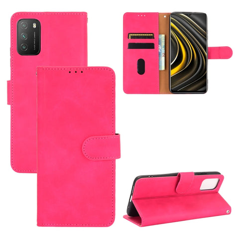 Solid Color Skin Feel Magnetic Buckle Horizontal Flip Calf Texture PU Leather Case with Holder & Card Slots & Wallet, For Samsung Galaxy A02s, For Xiaomi Poco M3
