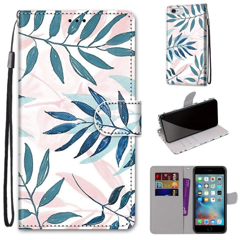 Coloured Drawing Cross Texture Horizontal Flip PU Leather Case with Holder & Card Slots & Wallet & Lanyard, For iPhone 6 / 6s, For iPhone SE 2022 / SE 2020 / 8 / 7