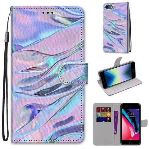 Coloured Drawing Cross Texture Horizontal Flip PU Leather Case with Holder & Card Slots & Wallet & Lanyard, For iPhone 6 / 6s, For iPhone SE 2022 / SE 2020 / 8 / 7