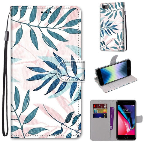 Coloured Drawing Cross Texture Horizontal Flip PU Leather Case with Holder & Card Slots & Wallet & Lanyard, For iPhone 6 / 6s, For iPhone SE 2022 / SE 2020 / 8 / 7