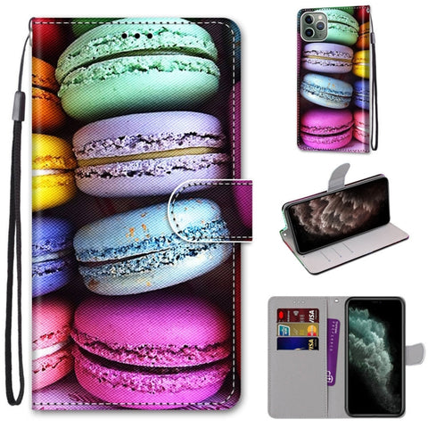 Coloured Drawing Cross Texture Horizontal Flip PU Leather Case with Holder & Card Slots & Wallet & Lanyard, For iPhone 11 Pro Max, For iPhone 12 mini