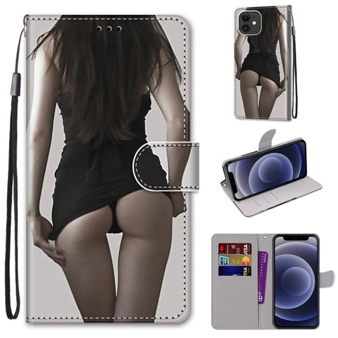 Coloured Drawing Cross Texture Horizontal Flip PU Leather Case with Holder & Card Slots & Wallet & Lanyard, For iPhone 11 Pro Max, For iPhone 12 mini
