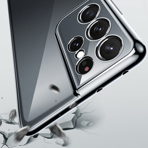 SULADA Shockproof Plating Silicone Transparent Protective Case, For Samsung Galaxy S21 5G, For Samsung Galaxy S21+ 5G, For Samsung Galaxy S21 Ultra 5G