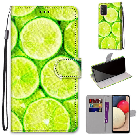Coloured Drawing Cross Texture Horizontal Flip PU Leather Case with Holder & Card Slots & Wallet & Lanyard, For Samsung Galaxy A02 / M02, For Samsung Galaxy A02s / M02s