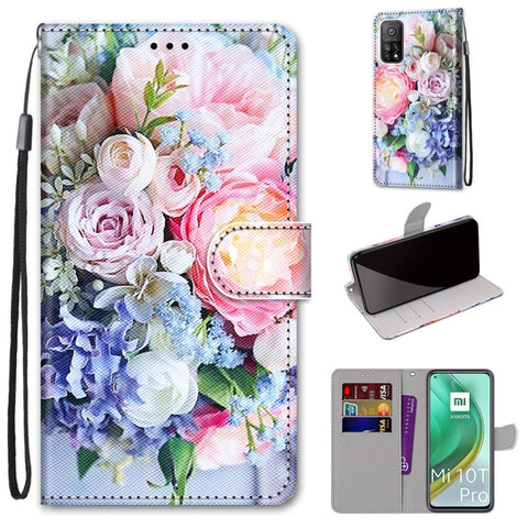 Coloured Drawing Cross Texture Horizontal Flip PU Leather Case with Holder & Card Slots & Wallet & Lanyard, For Xiaomi Mi 10T Lite, For Xiaomi Mi 10T Pro / 10T / K30s