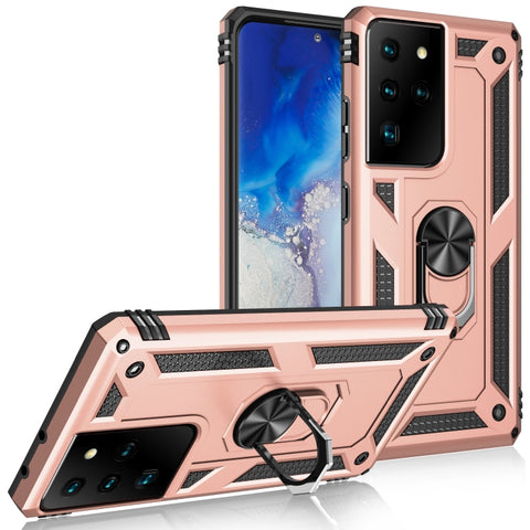 Shockproof TPU + PC Protective Case with 360 Degree Rotating Holder, For Samsung Galaxy S21 Ultra 5G