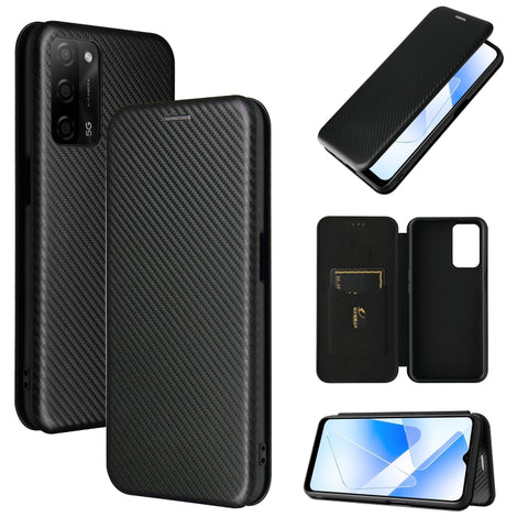 Carbon Fiber Texture Magnetic Horizontal Flip TPU + PC + PU Leather Case with Card Slot, For OPPO A55 5G, For Motorola Moto E7 Power, For Google Pixel 5a 5G, For Samsung Galaxy A02 / M02, For OPPO A93 5G