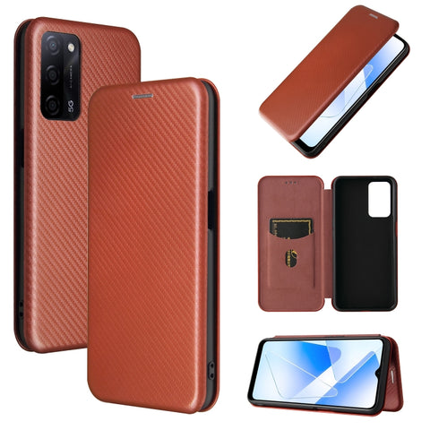 Carbon Fiber Texture Magnetic Horizontal Flip TPU + PC + PU Leather Case with Card Slot, For OPPO A55 5G, For Motorola Moto E7 Power, For Google Pixel 5a 5G, For Samsung Galaxy A02 / M02, For OPPO A93 5G