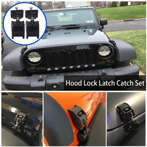 A5314 Car Hood Lock Kit for Jeep Wrangler JK Unlimited 2007-2017, A5314