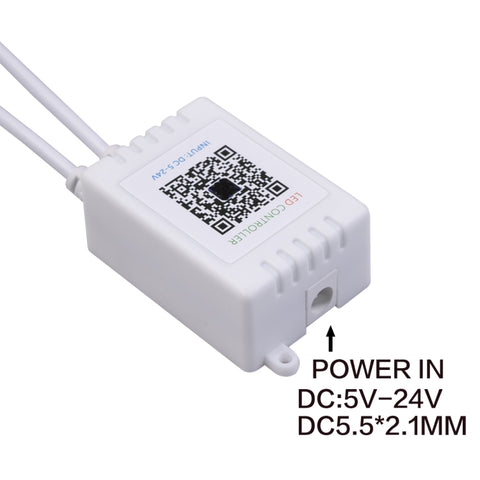 JH-RGB02 DC5.5x2.1mm Interface Bluetooth LED RGB Controller with 24 Keys Remote Controller, JH-RGB02