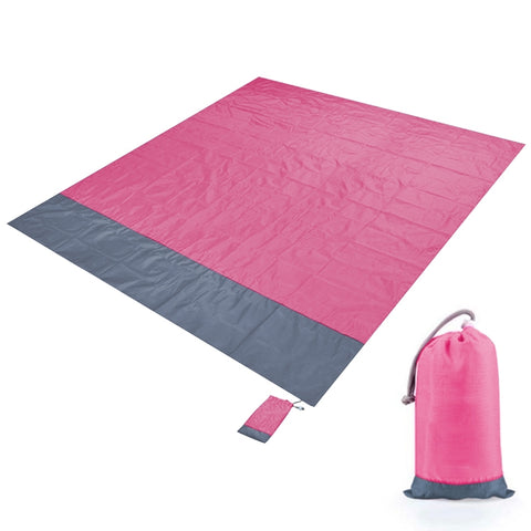 Polyester Waterproof Plaid Cloth Pocket Picnic Mat Outdoor Camping Beach Mat, Size: 2.1 x 2m
