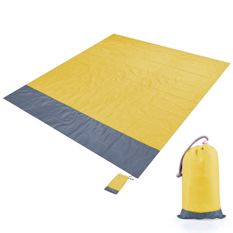 Polyester Waterproof Plaid Cloth Pocket Picnic Mat Outdoor Camping Beach Mat, Size: 2.1 x 2m