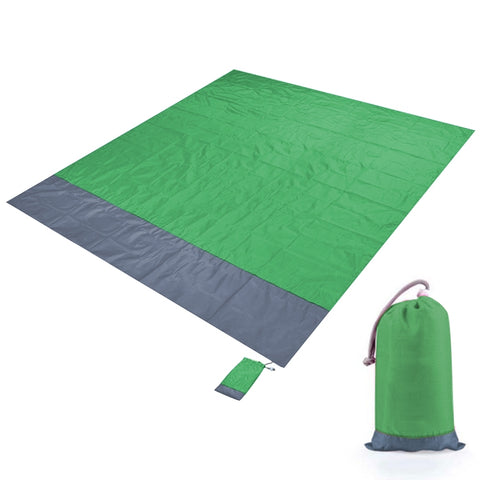 Polyester Waterproof Plaid Cloth Pocket Picnic Mat Outdoor Camping Beach Mat, Size: 2.1 x 2m