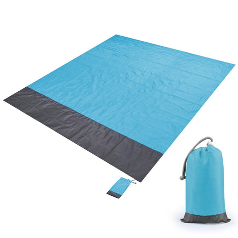 Polyester Waterproof Plaid Cloth Pocket Picnic Mat Outdoor Camping Beach Mat, Size: 2.1 x 2m