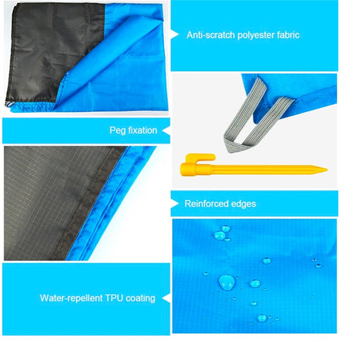 Polyester Waterproof Plaid Cloth Pocket Picnic Mat Outdoor Camping Beach Mat, Size: 2.1 x 2m