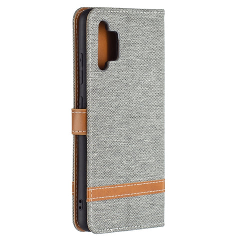 Color Matching Denim Texture Horizontal Flip Leather Case with Holder & Card Slots & Wallet & Lanyard, For Samsung Galaxy A32 4G