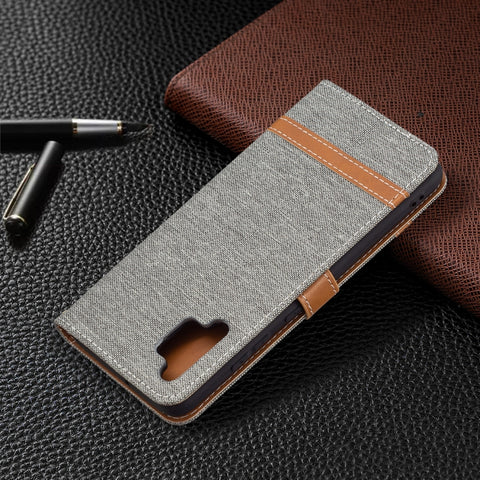 Color Matching Denim Texture Horizontal Flip Leather Case with Holder & Card Slots & Wallet & Lanyard, For Samsung Galaxy A32 4G