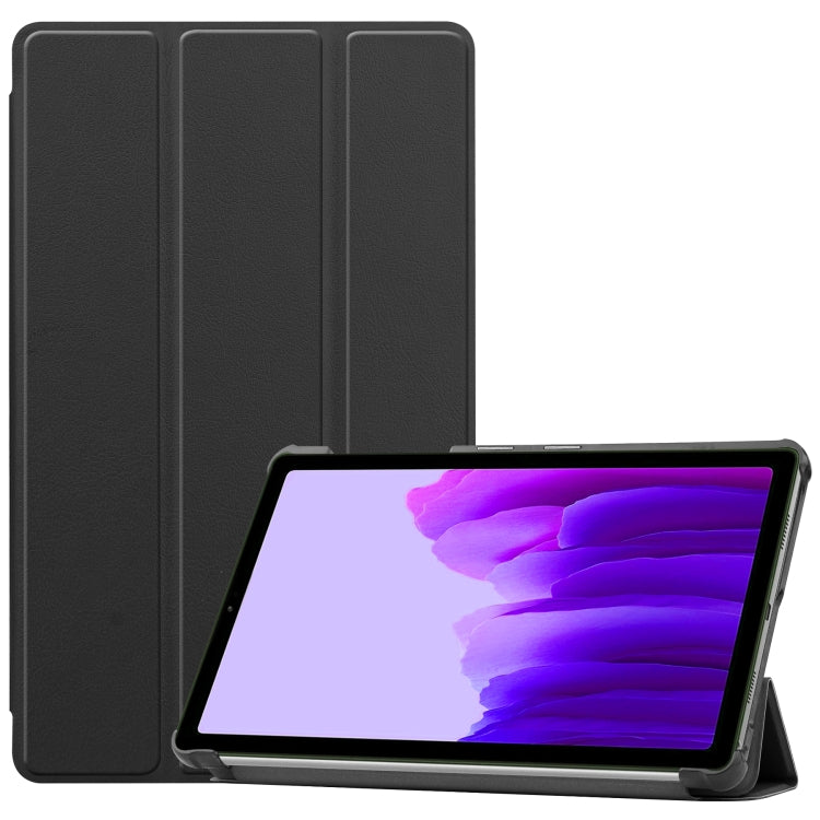 Custer Pattern Pure Color Horizontal Flip Leather Case with Three-folding Holder, For Samsung Galaxy Tab A7 Lite T225