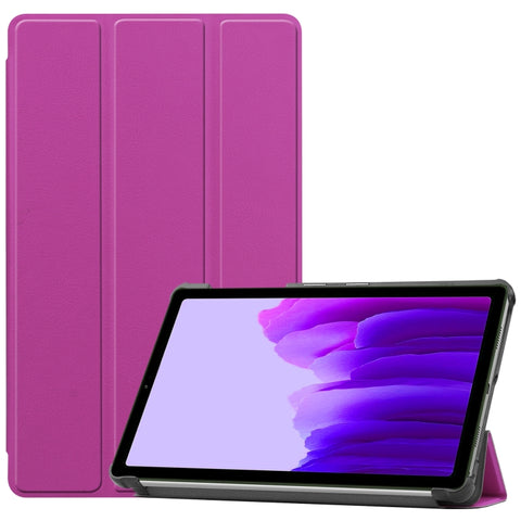 Custer Pattern Pure Color Horizontal Flip Leather Case with Three-folding Holder, For Samsung Galaxy Tab A7 Lite T225