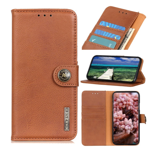 KHAZNEH Cowhide Texture Horizontal Flip Leather Case with Holder & Card Slots & Wallet, For Samsung Galaxy S21 FE
