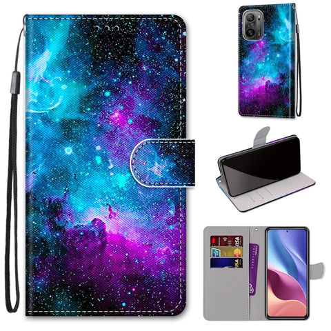 Coloured Drawing Cross Texture Horizontal Flip PU Leather Case with Holder & Card Slots & Wallet & Lanyard, For Alcatel 3L 2021, For Xiaomi Redmi K40 / K40 Pro / K40 Pro+