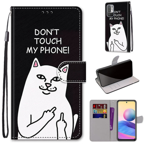 Coloured Drawing Cross Texture Horizontal Flip PU Leather Case with Holder & Card Slots & Wallet & Lanyard, For Xiaomi Redmi Note 10 4G / Note 10S, For Xiaomi Redmi Note 10 5G