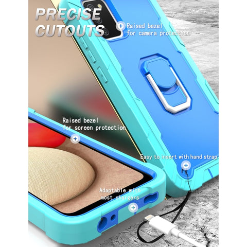 PC + Rubber 3-layers Shockproof Protective Case with Rotating Holder, For Samsung Galaxy A02s, For Samsung Galaxy A12 5G, For Samsung Galaxy A32 5G, For Samsung Galaxy A72 5G / 4G