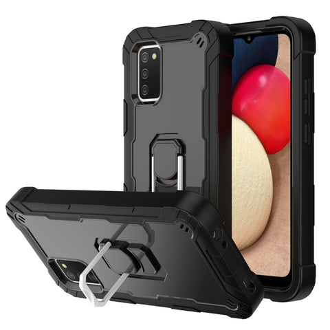 PC + Rubber 3-layers Shockproof Protective Case with Rotating Holder, For Samsung Galaxy A02s, For Samsung Galaxy A12 5G, For Samsung Galaxy A32 5G, For Samsung Galaxy A72 5G / 4G