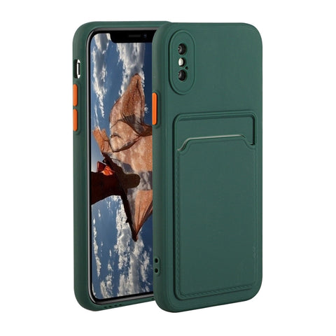 Card Slot Design Shockproof TPU Protective Case, For iPhone 12 Pro Max, For iPhone X / XS, For iPhone XR, For iPhone XS Max
