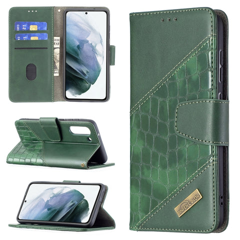 Matching Color Crocodile Texture Horizontal Flip PU Leather Case with Wallet & Holder & Card Slots, For Samsung Galaxy S21 FE / S21 Lite, For Nokia 1.4