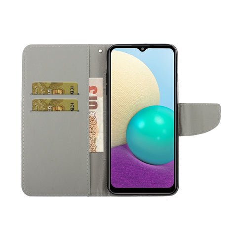 Coloured Drawing Pattern Horizontal Flip PU Leather Case with Holder & Card Slots & Wallet & Lanyard, For Samsung Galaxy A02, For Samsung Galaxy A22 4G, For Samsung Galaxy A22 5G