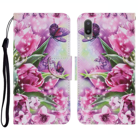 Coloured Drawing Pattern Horizontal Flip PU Leather Case with Holder & Card Slots & Wallet & Lanyard, For Samsung Galaxy A02, For Samsung Galaxy A22 4G, For Samsung Galaxy A22 5G