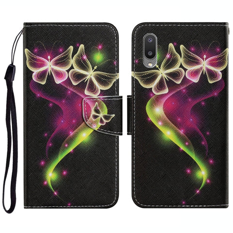 Coloured Drawing Pattern Horizontal Flip PU Leather Case with Holder & Card Slots & Wallet & Lanyard, For Samsung Galaxy A02, For Samsung Galaxy A22 4G, For Samsung Galaxy A22 5G