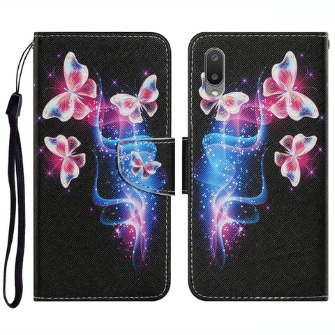 Coloured Drawing Pattern Horizontal Flip PU Leather Case with Holder & Card Slots & Wallet & Lanyard, For Samsung Galaxy A02, For Samsung Galaxy A22 4G, For Samsung Galaxy A22 5G
