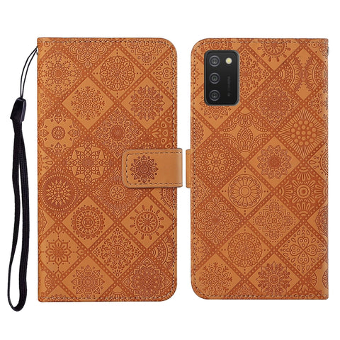 Ethnic Style Embossed Pattern Horizontal Flip Leather Case with Holder & Card Slots & Wallet & Lanyard, For Samsung Galaxy A02, For Samsung Galaxy A02s EU Version