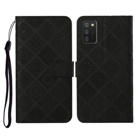 Ethnic Style Embossed Pattern Horizontal Flip Leather Case with Holder & Card Slots & Wallet & Lanyard, For Samsung Galaxy A02, For Samsung Galaxy A02s EU Version
