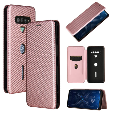 Carbon Fiber Texture Magnetic Horizontal Flip TPU + PC + PU Leather Case with Card Slot, For Xiaomi Black Shark 4 / 4 Pro, For Samsung Galaxy A82 5G /Quantum 2